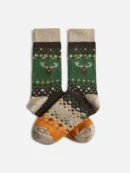 Green Winter Deer Sock