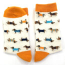 Dachshund Socks - White/Orange